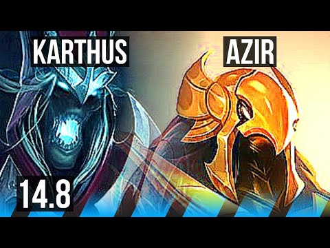 KARTHUS vs AZIR (MID) | 8/1/6, 600+ games | EUW Master | 14.8