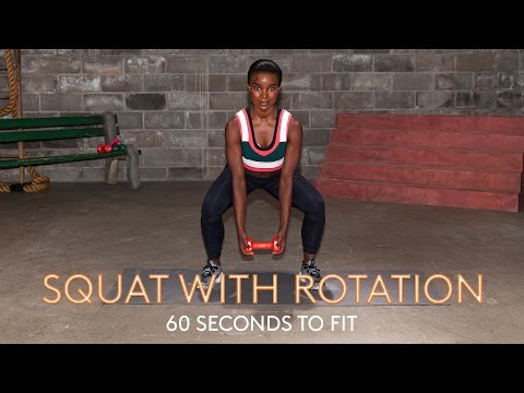 How To Squat With Rotation In 60 Seconds | 60 Seconds To Fit | Brawlers