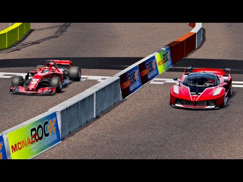 Ferrari F1 2018 vs Ferrari FXX K - Monaco Race Of Champions