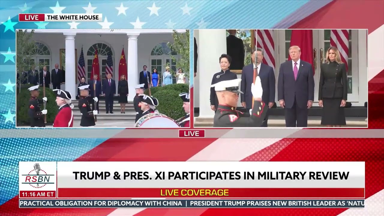 FULL EVENT: President Xi & Trump Watch Patriotic Military Review in the Rose Garden - 09/24/26