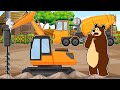 The Bear Farm Excavator With Hydraulic Hammer Incident On The Road The Bear Cartoon Vehicles
