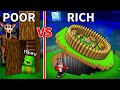 JJ And Mikey POOR Vs RICH 99 Nights In The Forest Base Battle In Minecraft Maizen
