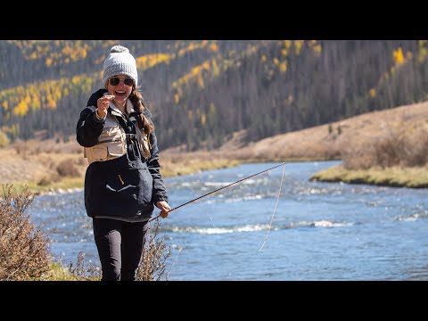 HER FIRST FISH on FLY ROD! - Trout Fishing Colorado Lakes & Streams