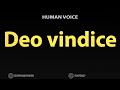 How To Pronounce Deo vindice