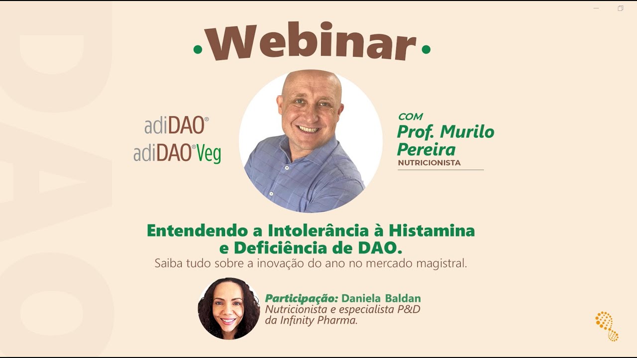 Webinar com o Prof. Murilo Pereira | Entendendo a Intolerância à Histamina e a Deficiência de DAO.