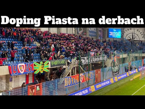 Doping Piasta podczas derbów z Górnikiem 09.02.2022r. Piast Gliwice vs Górnik Zabrze