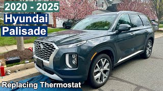DIY 2020 2021 2022 2023 2024 2025 Hyundai Palisade Replacing Thermostat