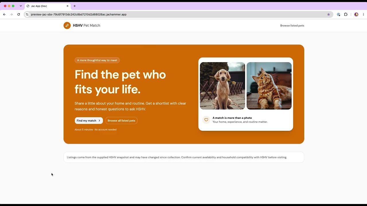 Adoptable Pet Match