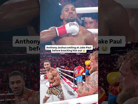 Anthony Joshua smiled at Jake Paul before knocking him out 😦 #jakepaul #anthonyjoshua #boxing