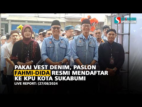 Pakai Vest Denim, Paslon Fahmi-Dida Resmi Mendaftar ke KPU Kota Sukabumi