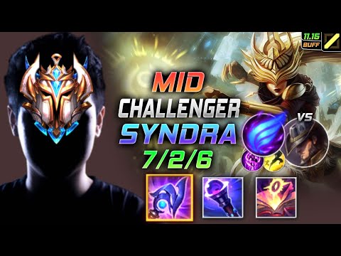 Challenger Syndra MID vs Twisted Fate - 챌린저 미드 신드라 템트리 룬 루덴 난입 シンドラ Синдра 暗黑元首 星朵拉 - LOL KR 11.15