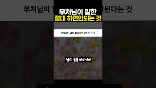 부처님이 말한 절대하면 안된다는 것