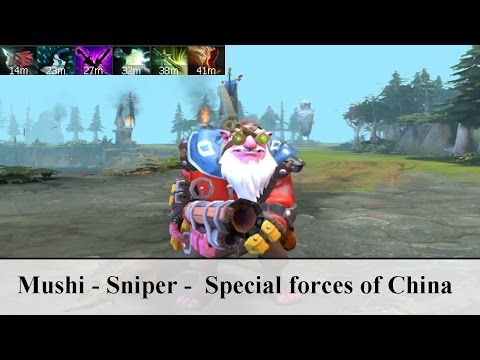Mushi - Sniper -  Special forces of China frees the dark side | Dota 2 gameplay