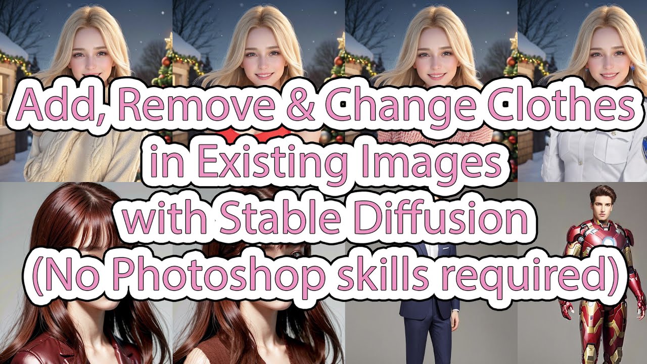 Add, Remove & Change Clothes in Existing Images with Stable Diffusion (No Photoshop skills required)