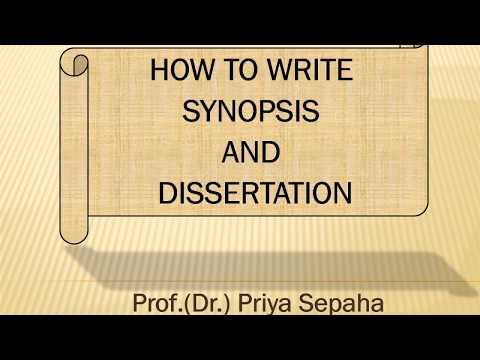 How to write Synopsis and Dissertation Video