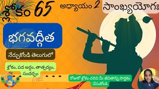 Bhagavad Gita chapter 2 verse 65||sankyayoga|| భగవద్గీత 2వ అధ్యాయం శ్లోకం 65|| divine touch telugu