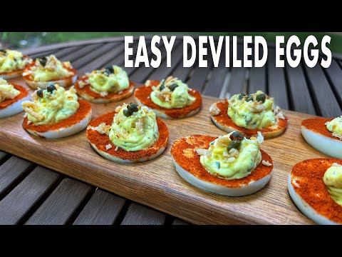 Easy Deviled Eggs With Crispy Onions & Capers