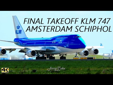 🔵 'Final Takeoff' KLM 747 at Amsterdam Airport Schiphol
