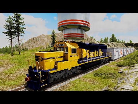 Hydraulic Press vs Trains – BeamNG.Drive