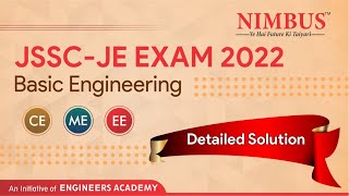 JSSC-JE Exam 2022 | Paper Analysis & Detailed Solution | Basic Engineering | #NIMBUS
