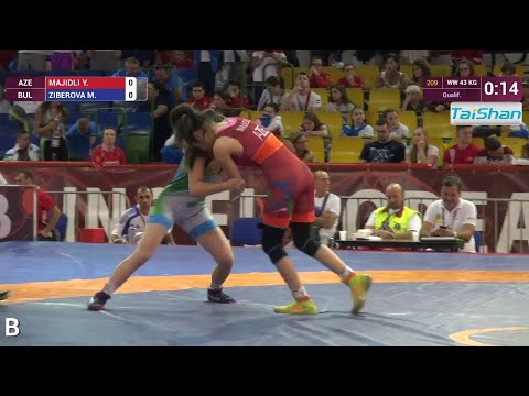 Qual. WW - 43 kg: Y. MAJIDLI (AZE) df. M. ZIBEROVA (BUL) by VSU, 11-0