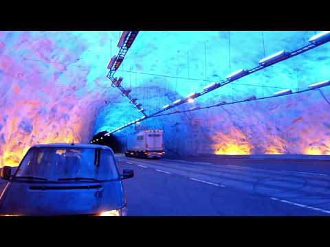Inside Laerdalstunnel - the longest road-tunnel in the world (24,5 km) in Norway