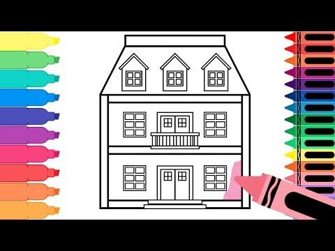 How to Draw a Doll House - Learn Drawing for Kids - Art Colors for Kids - Tanimated Toys