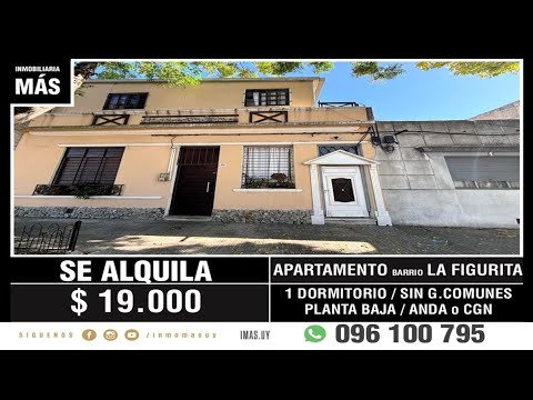 En Alquiler: Apartamento de 1 Dormitorio | La Figurita