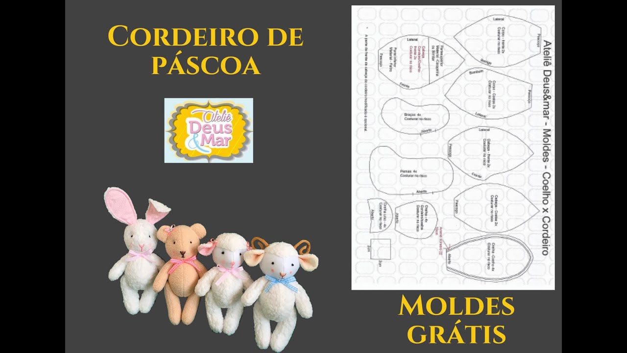 Passo a passo Coelho de páscoa moldes grátis
