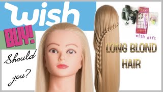 NEW!! Mannequin Head Long Blond Hair Salon doll From WISH