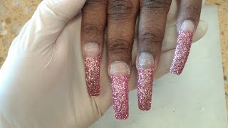 HOW TO DO PRE DESIGN GLITTER TIPS part 1