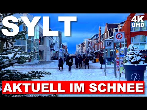 SCHNEE IN WESTERLAND SYLT ❄️⚠️ Nach Schneesturm Elli bei -6 Grad in der Innenstadt bis Strand