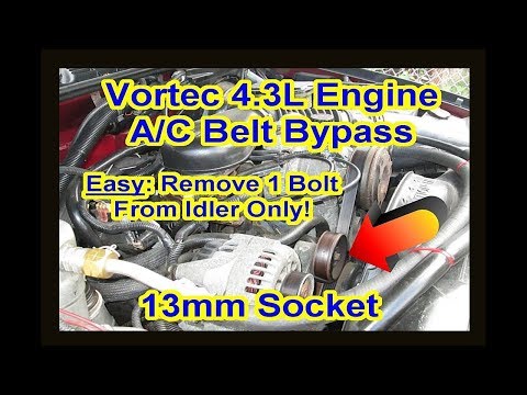 Chevy GMC 4.3L Vortec AC Compressor Bypass Delete Fix Removal Locked Up Repair Clutch Pulley S10