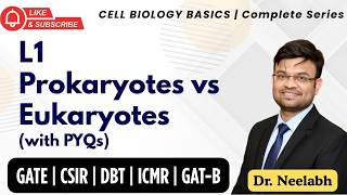 Prokaryotes vs Eukaryotes (with PYQs) | Cell Biology Basics L1 | GATE CSIR DBT ICMR GAT-B