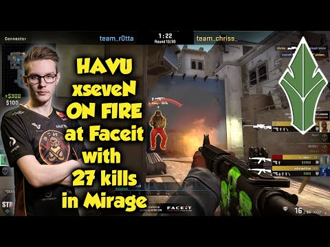 HAVU xseveN ON FIRE at Faceit with 27 kills in Mirage