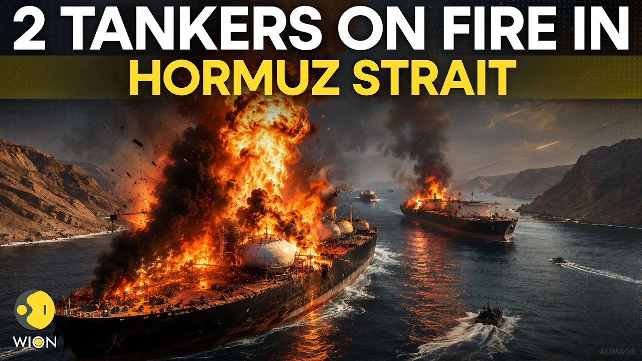 US-Iran War LIVE: Two Tankers Set Ablaze in Strait of Hormuz as Tensions Escalate | WION