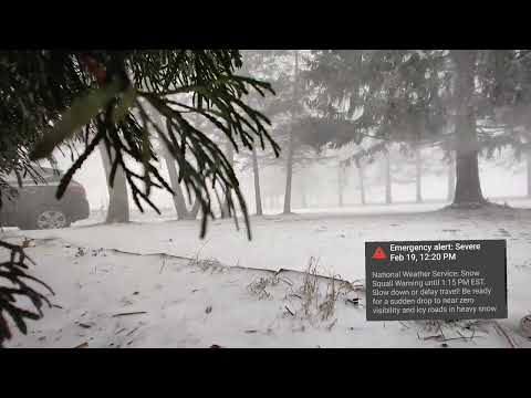 SNOW SQUALL TIMELAPSE 02-19-2022 PENNSYLVANIA 🇺🇸