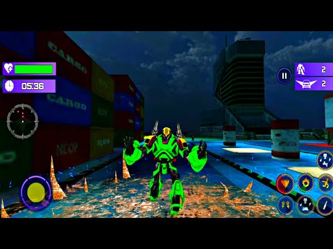 Fight With Night Gang Evil Robots City - Flying Zebra Robot Car Transformation - Android Gameplay