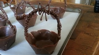 Chocolate Easter Baskets made with a Muffin Tin