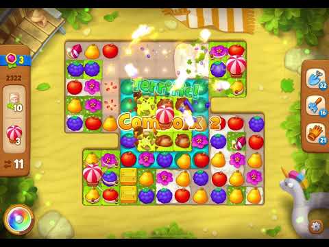 GardenScapes Level 2322 no boosters (28 moves)