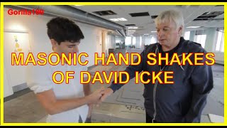 David Icke Masonic Hand shake at Peoples voice Studio London