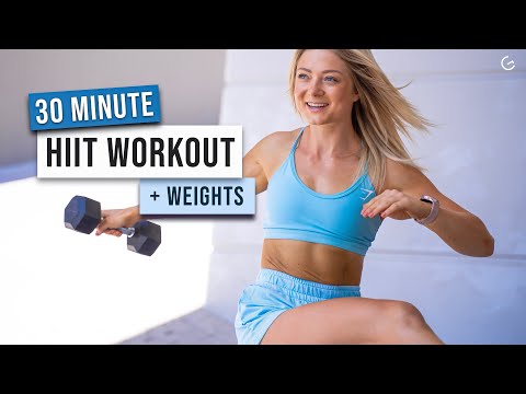 30 MIN Calorie Killer HIIT WORKOUT - Full Body, With Weights (Dumbbells) - (HIIT IT HARDER DAY 24)
