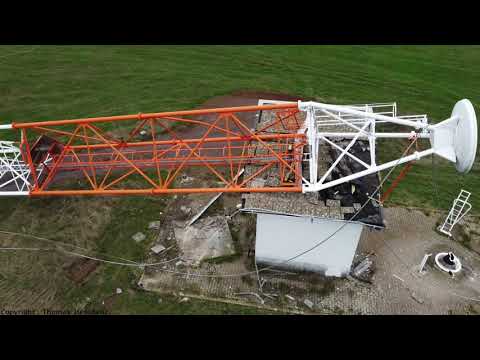 Sender Europa 1   Rückbau Antenne aus der Luft