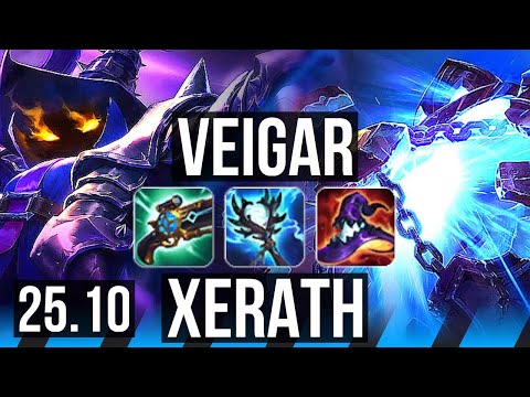 VEIGAR vs XERATH (MID) | 10/0/5, Legendary | KR Master | 25.10