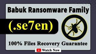 || SOLVED ✅🔘|| Se7en (.se7en) Babuk family ransomware virus - removal and decryption