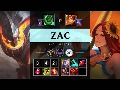 Zac Support vs Leona - KR Master Patch 25.21
