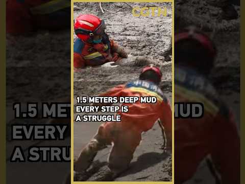 Nothing stops them: China rescuers push through 1.5-meter-deep mud after Nepal mudslide
