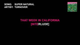 Turnover - Super Natural (Karaoke)