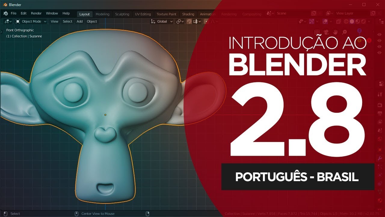 Tutorial Blender 2.8/2.9 em Português • Aula 1 • Introdução