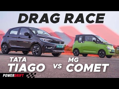 Budget EV Battle | Tata Tiago.ev vs MG Comet EV | Drag Race | PowerDrift